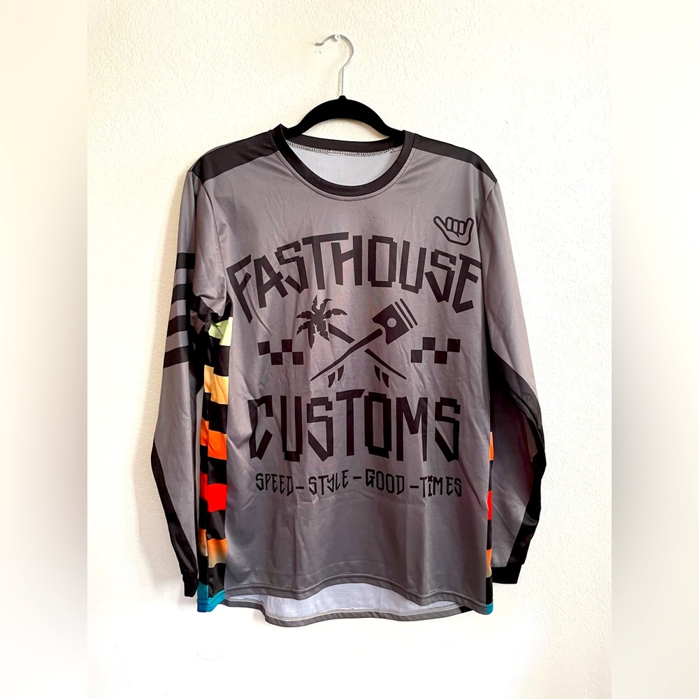 Men’s Fasthouse Jersey Mountain Bike Gray Size Small